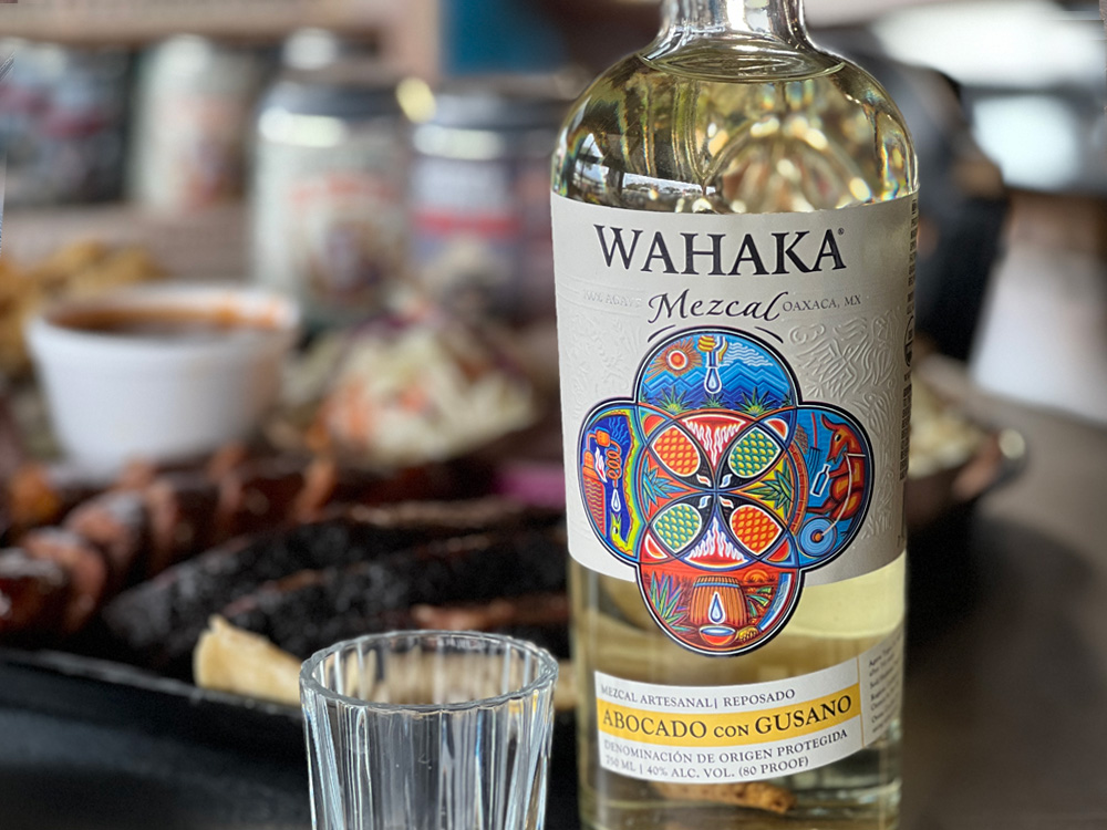 we brought a bottle of Wahaka Mezcal,